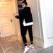 Women's Clothing Sportswear Black Suit Female Student Large Size Loose Two Piece Suit_ecoleips.com