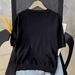Women's Long Sleeve Knit Top - Classic Round Neck Stretchable Basic Shirt In Black/White/Sky Blue/Peach (S/M/L/Xl)_ecoleips.com