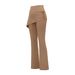 Juyitang Women's Wrinkled Flared Skirt Pants Hip Lifting Yoga Sportswear Slightly Flared Fake Two Piece Raised Waist_ecoleips.com