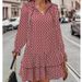 2025 Wish European And American Foreign Trade New Product Bohemian Popular Printed V-neck Tie Long-sleeve Dress_ecoleips.com
