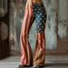 Women's 3D Digital Print Slimming Flared Jeans Fashionable Autumn/Winter New European American Style Independent Website_ecoleips.com