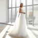 Women's Clothing Elegant White Chiffon Wedding Dress Sheer Details Train Strapless Gown Bride Choir Performance (US2-US26W, Plus Size Available)_ecoleips.com