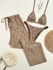 Women's 3-Piece Bikini Set Halter Neck Long Dress Stylish Beachwear Trendy Swimwear_ecoleips.com
