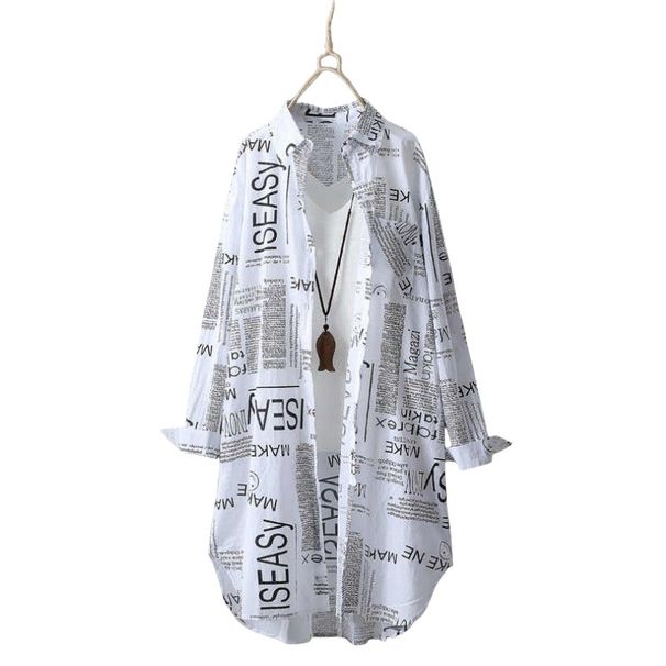 Women's Long-Sleeved Shirt With Artistic And Fashionable Design, Letter-Printed, Loose-Fitting, Versatile, Sun-Protectiv_ecoleips.com