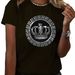Women's Clothing Women's Crew Neck T-Shirt Style Crown Greek Letter Print Top For Formal & Casual For Women_ecoleips.com