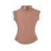 White High Neck Short Sleeve T-Shirt Women Sexy Slimming Top Trendy Stylish for Hot Girls with Tiny Waist Perfect for Summer_ecoleips.com