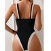 Women's Clothing Solid Color One Piece Swimsuit For Women New Sexy Deep V Gathered Bikini High End Backless Bikini_ecoleips.com