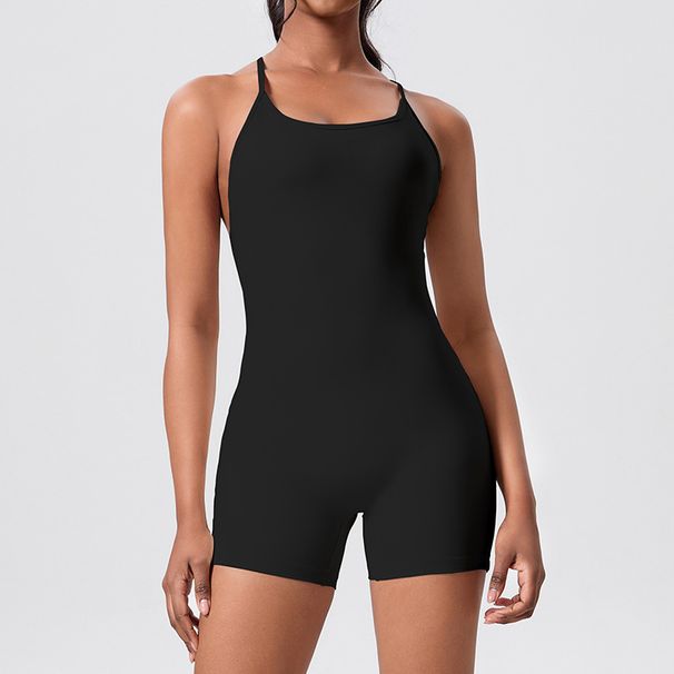 Women's Back Bodycon Yoga Suit Sporty Casual Hip Lifting One Piece_ecoleips.com