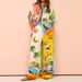 Women's Clothing Spring New Style Suit Women's Printed Round Neck Loose Bat Sleeve Waist Wide Leg Pants Fashion Suit_ecoleips.com