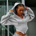 G24TP143 New Street Style European And American Long Sleeve Fleece Zipper Hooded Sweatshirt Casual Jacket For Women_ecoleips.com