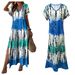 Boho Chic V-Neck Short Sleeve Maxi Dress - Flowy Tie-Dye Print Casual Long Dress For Women, Relaxed Fit_ecoleips.com