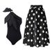 Sexy Slim Fit One Piece Swimsuit For Women Fashionable Swimwear Hot Spring Two Piece Set_ecoleips.com