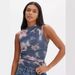 Women's Clothing New Digital Printing Dress Mesh Splicing Chic Pleated Vest Temperament Style Slim Pure Desire Top_ecoleips.com
