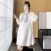 Autumn New Korean Fashion Mid-Length Patchwork Maternity Dress_ecoleips.com