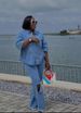 Trendy Distressed Denim Shirt & Jeans Set - Casual Streetwear Two-Piece Outfit For Men & Women (Blue/Light Blue, M/L/XL/XXL)_ecoleips.com