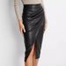 Verve Women's PU Split Autumn Winter High Waist Zipper Pleated Leather Sexy Bodycon Skirt_ecoleips.com