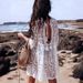 Women's Clothing New Sexy Hollow Embroidery Seaside Holiday Beach Bikini Cover Up Sun Protection Clothing_ecoleips.com
