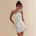 French-Style Halter Neck Dress – Flowy Ruffled Mini Dress, Off-Shoulder Backless Sexy Tiered Dress_ecoleips.com