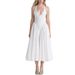 Spring Festival New Women's Solid Color Elegant Sexy V-Neck Halter High Waist Dress_ecoleips.com