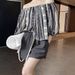 2025s Chu Da Thirteen Lines 2025 Summer New Simple Versatile Rolled Hem Color Block Drawstring Casual Shorts For Women KA536_ecoleips.com