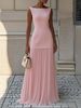 Women's Solid Color Sleeveless Knitted Vest And Skirt Two-Piece Set Style Clothing_ecoleips.com