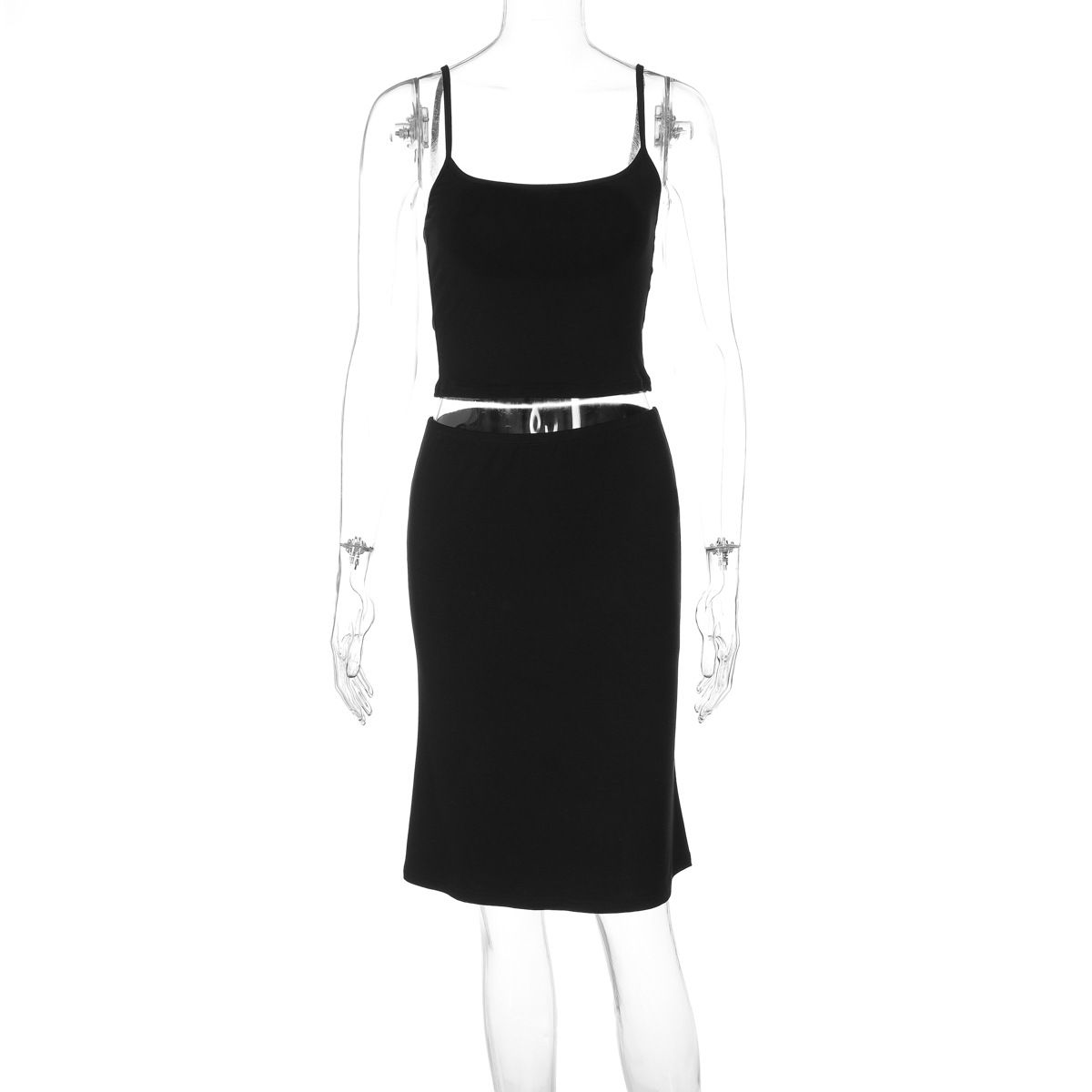New Women's Clothing Casual Versatile Sexy Suspender Small Vest Short Skirt Set_ecoleips.com