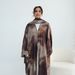 Modest Abaya Dress Elegant Marble Print Scarf & Cardigan Set – Stylish Two-Piece Headscarf With Open Front Knitwear For Women_ecoleips.com