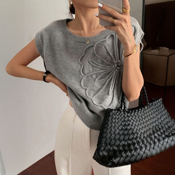 Diyun Cross-Border European And American Casual Vacation Summer Solid Color Short Sleeve Sweater Women's Fashion 2025_ecoleips.com