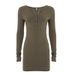 Autumn European And American Hot Girl Style Slim-fit Button-up Casual Long-sleeve Dress, Cross-border Fashion Bodycon_ecoleips.com