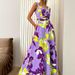 Women's Clothing Fashion Printed Suspender Swing Skirt Set Spring And Summer_ecoleips.com