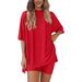 Women's Clothing Summer New Fashion Leisure Suit Solid Color Loose Pajamas Women's Clothing_ecoleips.com