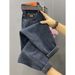 plus Size Fleece Lined Straight Leg Jeans High Waisted Slimming Cropped Dad Style Harem Pants for Women Autumn Winter Casual Fashion_ecoleips.com