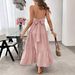 Women's Backless Halter Top Cake Dress Big Bow Waist Cinching European And American Style Export Clothing_ecoleips.com