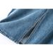 Women's Clothing Retro Back Slit Skirt For Women Design Leather Brand High Waist A Line Medium Long Straight Tube Meat Covering Hip Denim Skirt_ecoleips.com