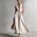 Women's Sleeveless Stand Collar A-Line Dress, Casual Contrast Color Loose Fit Summer Maxi Dress, Breathable Cotton Blend Dress For Daily Wear_ecoleips.com