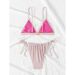 Women's Strappy Bikini Set – Sexy Solid Color Triangle Top & High-Cut Bottoms (Trendy Swimwear For Beach & Pool)_ecoleips.com