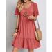 Women's Summer Bestseller: Loose-Fitting, Casual Short-Sleeved, Waist-Tightening, Flowing Dress_ecoleips.com