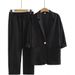 In Stock European And American New Women's Autumn Commuter Suit Cotton Linen Jacket With Pockets Loose Fashion Casual_ecoleips.com