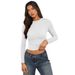 's Best-selling Y2K Clothing: Long-sleeve Base Shirt, Regular Shoulder T-shirt For Women, Solid Color Slim-fit Top_ecoleips.com