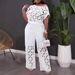 Women's Clothing Elegant 2 Piece Set American Style Solid Color Casual Asymmetrical Shoulder Embroidery Spring_ecoleips.com