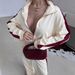 Casual Women's Color Matching Suit, Long-sleeved Zipper Cardigan Jacket, Lace-up Striped Pants, Two-piece Set_ecoleips.com