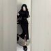 Sexy Hot Girl Slightly Transparent Black For Women Spring And Autumn New Mesh Patchwork Pure Desire Mature Bodycon Dress_ecoleips.com