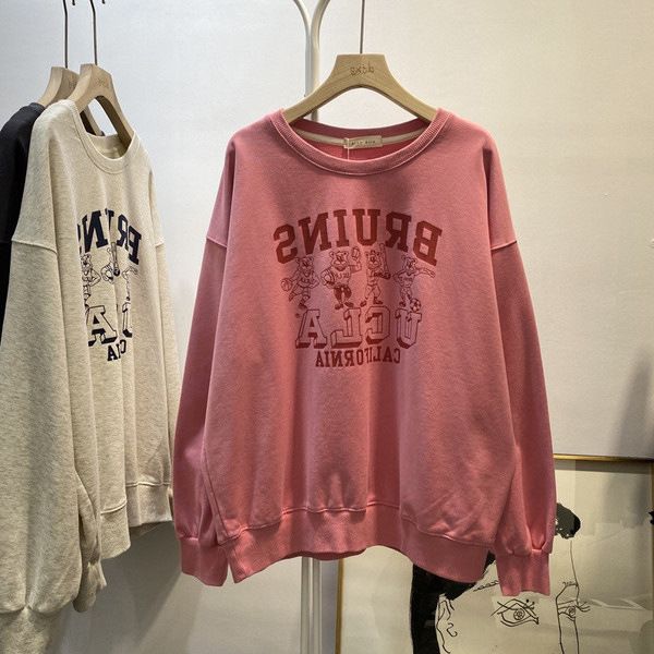 Women's Autumn Trend 2020 Printed Pullover Sweatshirt Women, Loose Fit, Drop Shoulder, Korean Style, Long Sleeve Top For_ecoleips.com
