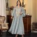 Women's Elegant Temperament Robe Mesh Embroidery Sequin Long Dress_ecoleips.com