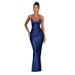 Satin Backless Wrap Dress For Women - Elegant Sexy Strappy Bodycon Evening Gown With High Slit, Formal Party Cocktail Dress_ecoleips.com