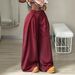 High-Waisted Pleated Loose Floor-Length Suit Trousers Women's Casual Pinstripe Streetwear European American Trendy_ecoleips.com
