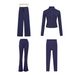 Women's Clothing Women's Four Piece Set Slim Fit Outerwear Short Jacket Flared Pants Cropped Pants Straight Leg Pants Elastic Jacket Sportswear_ecoleips.com