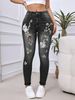 Cross-border European And American 2025 Fall Smx Retro Low-waist Women's Jeans, Stretchy, Slim-fit, Embroidered,_ecoleips.com