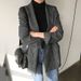 2026 Spring New Trendy Retro Simple Plaid Lapel Loose Long Sleeve Blazer Jacket For Women_ecoleips.com