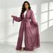 New Modest Abaya Muslim Women Fashion Elegant Net Color Beaded Muslim Chiffon Cardigan Robe_ecoleips.com